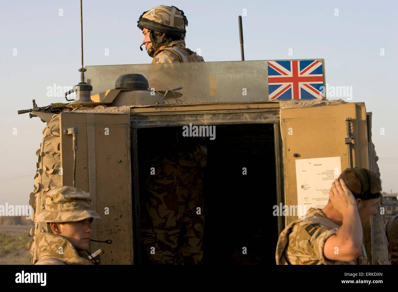 Members of the 1st Battalion Devonshire and Dorset Light Infantry on patrol near Basra, Southern Iraq. Credit: Gary Calton / eyevine For further information please contact eyevine tel: +44 (0) 20 8709 8709 e-mail: info@eyevine.com www.eyevine.com Credit: Gary Calton / eyevine For further information please contact eyevine tel: +44 (0) 20 8709 8709 e-mail: info@eyevine.com www.eyevine.com Stock Photo