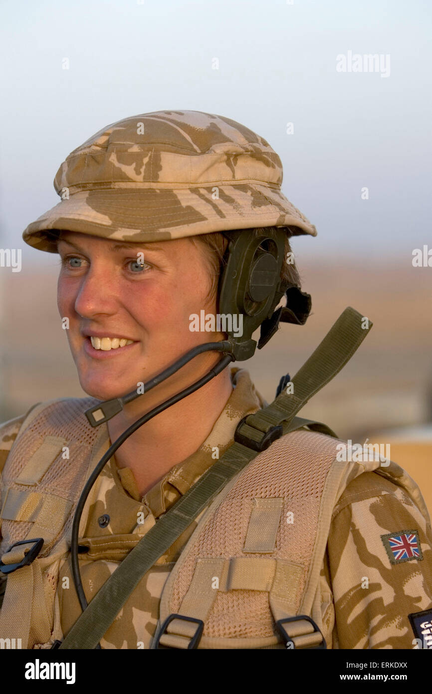 Victoria Wedgewood-Jones patroling with members of the 1st Battalion Devonshire and Dorset Light Infantry on patrol near Basra, Southern Iraq. Credit: Gary Calton / eyevine For further information please contact eyevine tel: +44 (0) 20 8709 8709 e-mail: info@eyevine.com www.eyevine.com Credit: Gary Calton / eyevine For further information please contact eyevine tel: +44 (0) 20 8709 8709 e-mail: info@eyevine.com www.eyevine.com Stock Photo