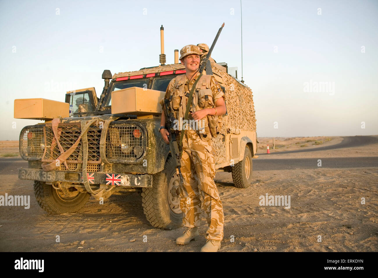 Victoria Wedgewood-Jones (Royal signals and the MOD media unit) on patrol with the 1st Battalion Devonshire and Dorset regiment. British Forces in Iraq. Credit: Gary Calton / eyevine For further information please contact eyevine tel: +44 (0) 20 8709 8709 e-mail: info@eyevine.com www.eyevine.com Credit: Gary Calton / eyevine For further information please contact eyevine tel: +44 (0) 20 8709 8709 e-mail: info@eyevine.com www.eyevine.com Stock Photo