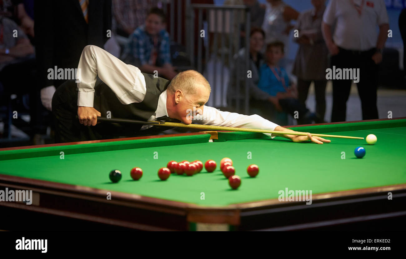 Snooker legend Steve Davis, exhibition match, Vallendar, Rhineland-Palatinate, Germany Stock Photo