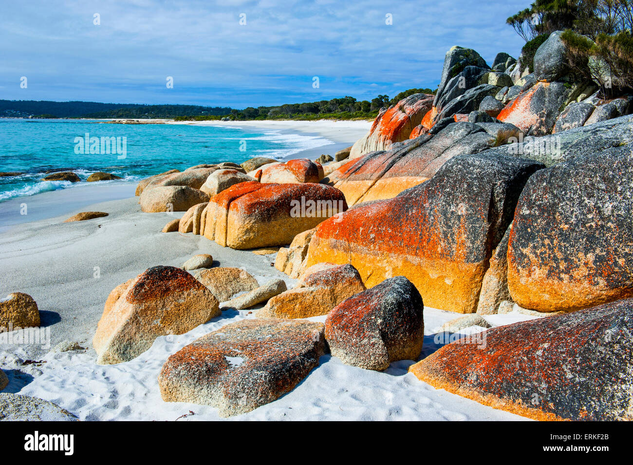 Beach, Bay of Fire, Tasmania, Australia Stock Photo