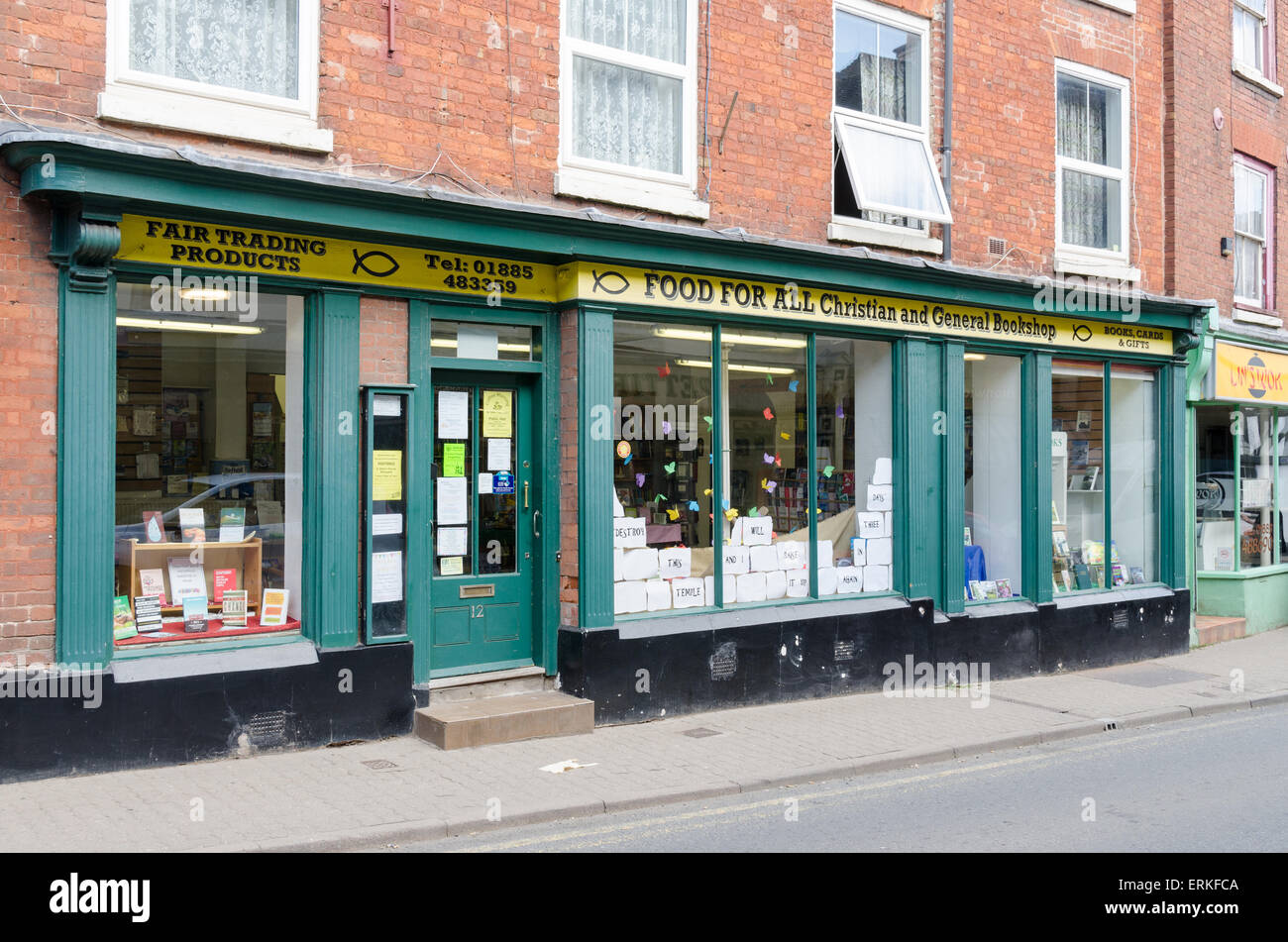 Food For All Christian and General Bookshop in Bromyard, Worcestershire Stock Photo