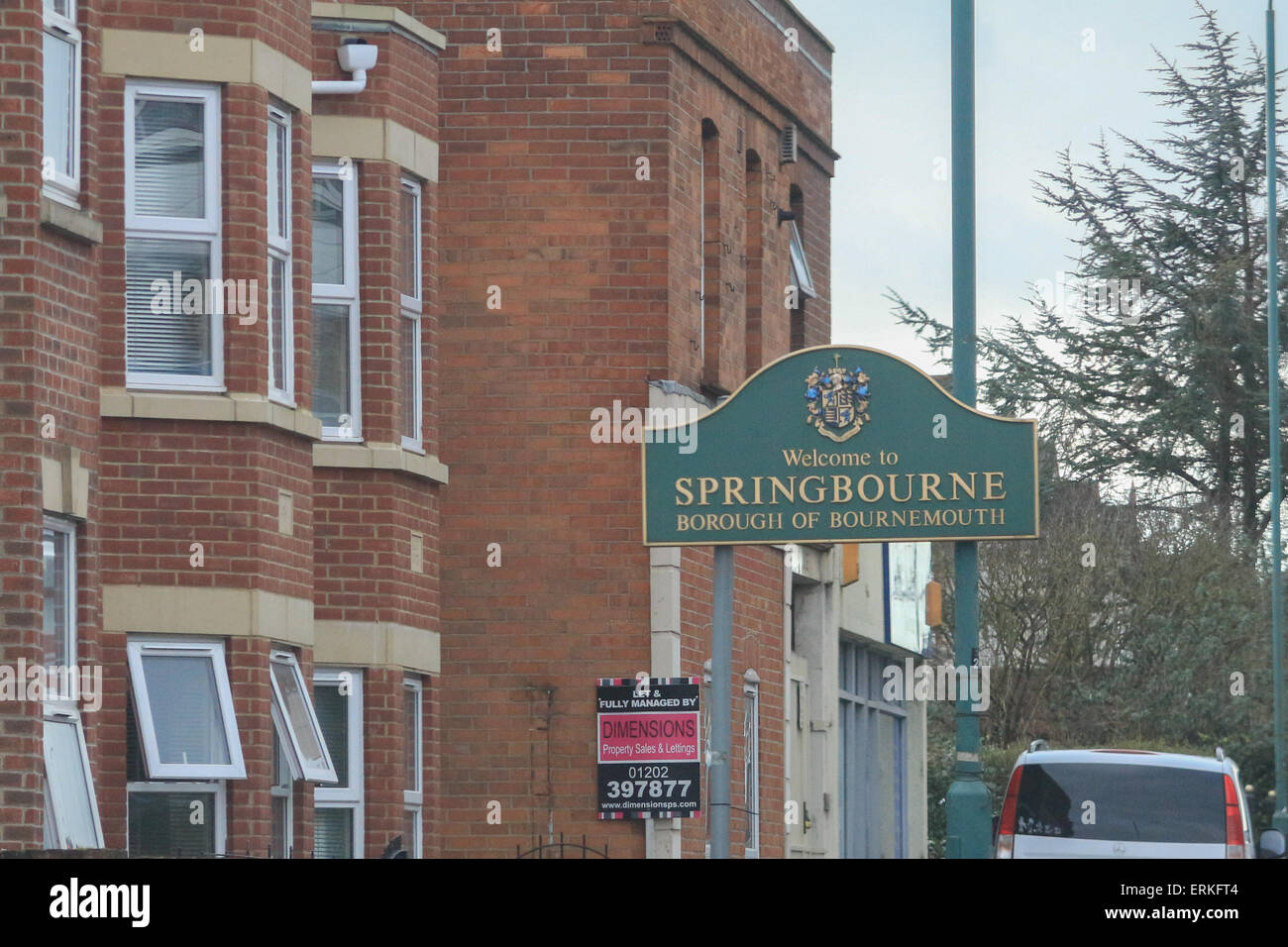 to Springbourne sign, Bournemouth Stock Photo Alamy
