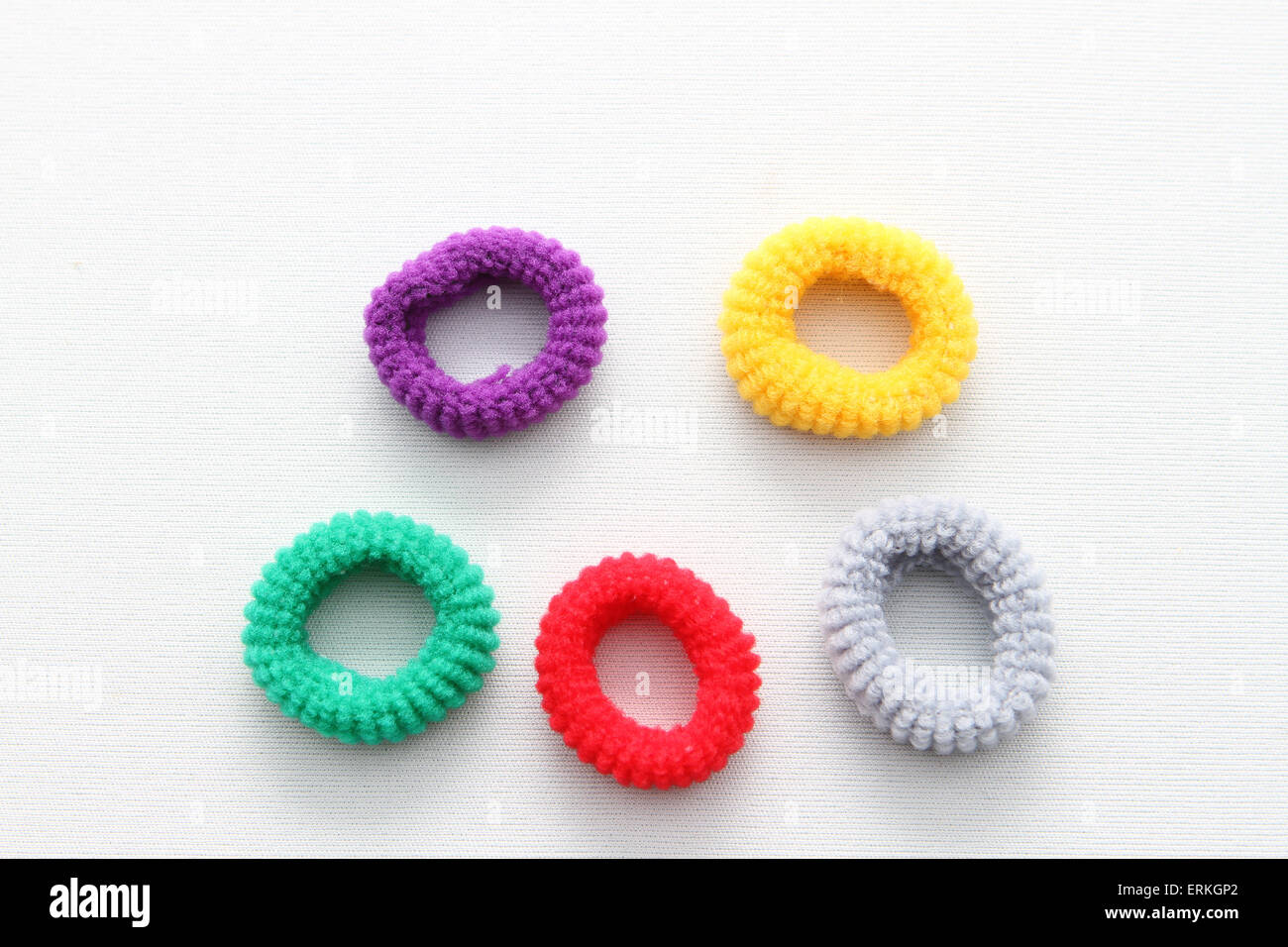 COLORFUL ELASTIC HAIR BANDS Stock Photo