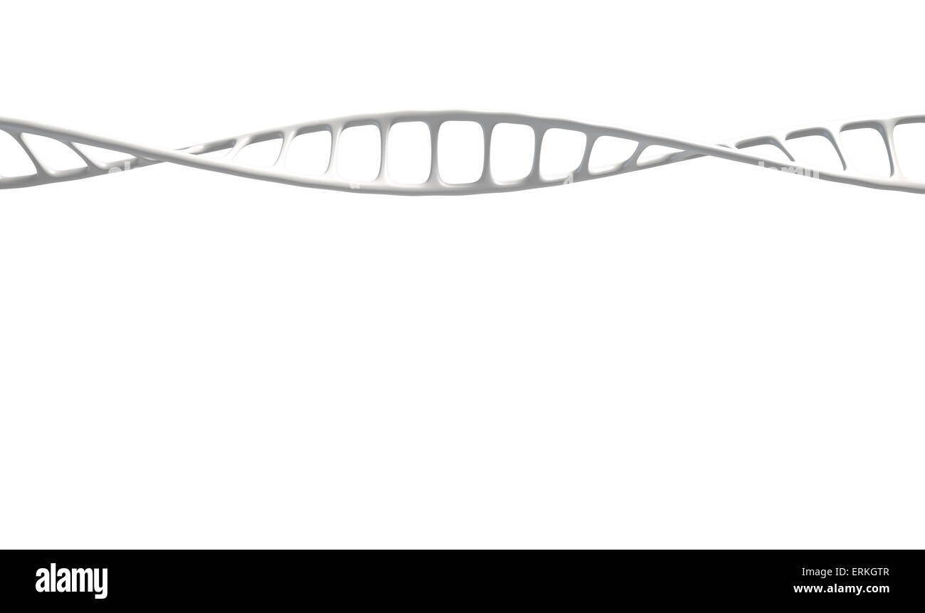 A microscopic view of a DNA style strand in a generic white color on an ...