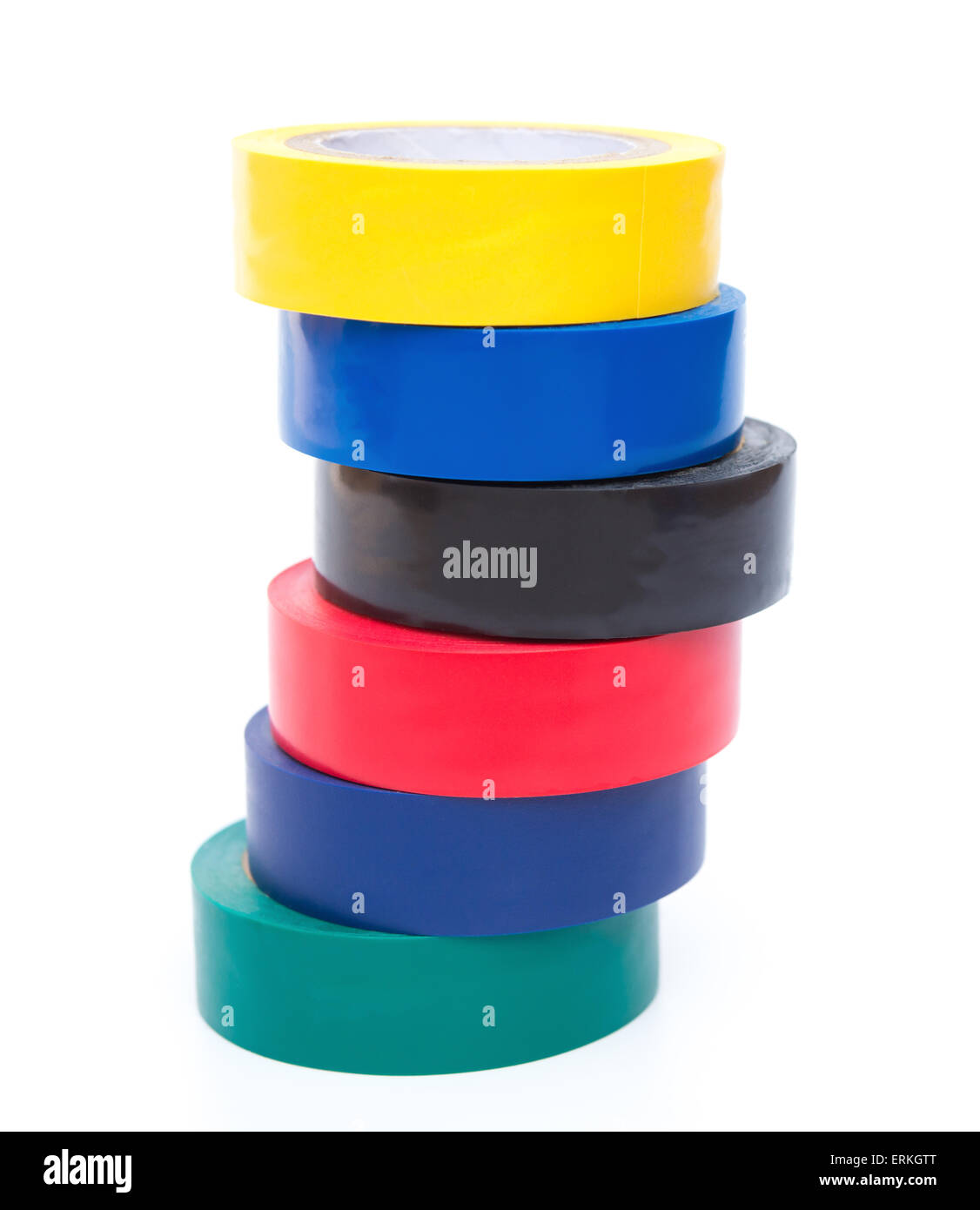 stack of different color electrical tapes on white background Stock Photo Alamy