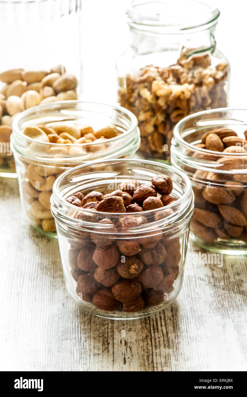 Selection of dried fruits in jars Stock Photo Alamy