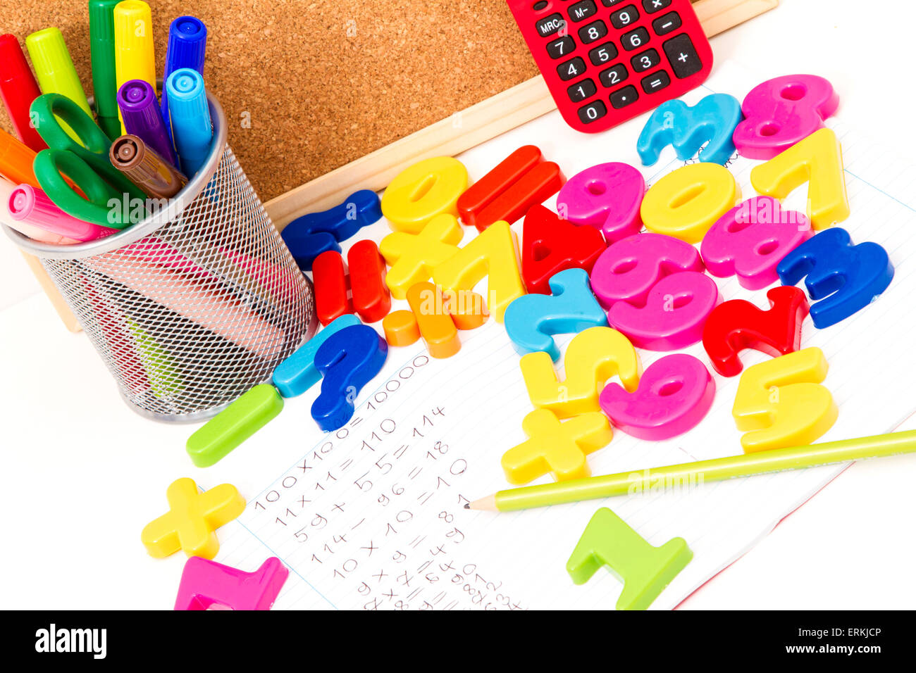 Studying maths, doing some calculations Stock Photo