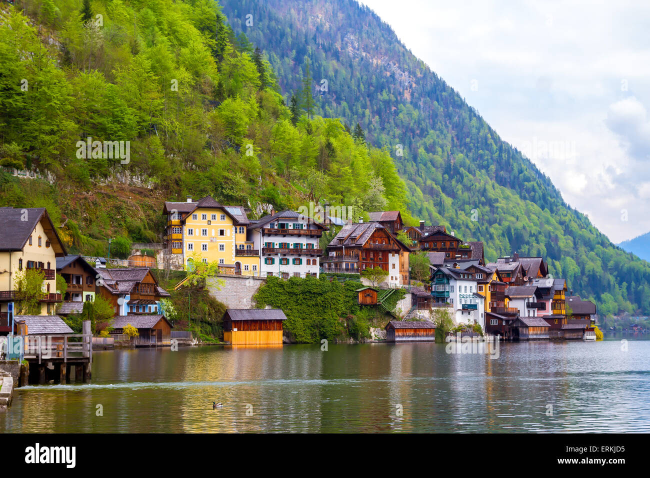Hallstatt, village in the mountains in Austria Stock Photo