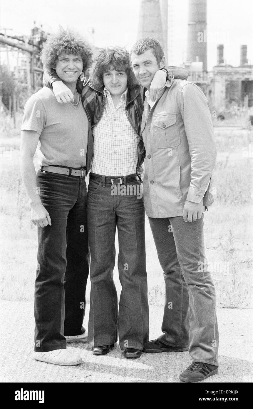 Stephen Lister 18 year old script writer, meets the stars of The Professionals, Martin Shaw and Lewis Collins, 16th August 1979. Stephen submitted a script, which was accepted, and is the idea for this particular episode called, The Purge of CI5. Stock Photo