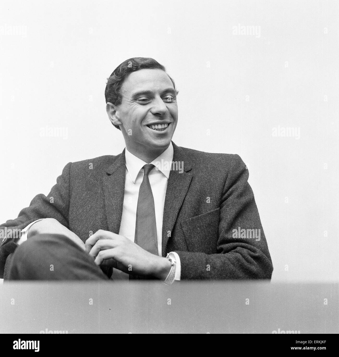 Jim Clark, British Formula One racing driver from Scotland, pictured at news press conference, 9th September 1963. Jim Clark won two World Championships, in 1963 and 1965. Stock Photo