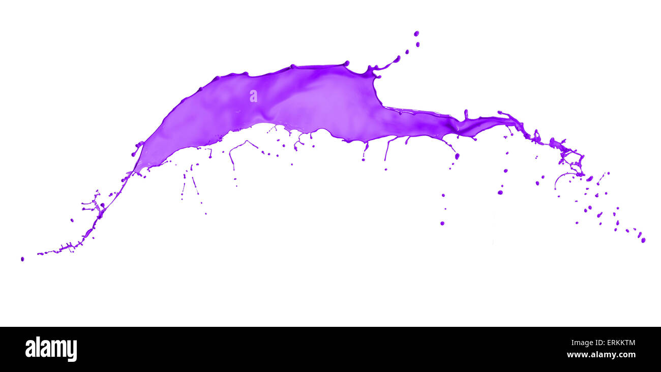 Purple splash isolated on white background Stock Photo - Alamy