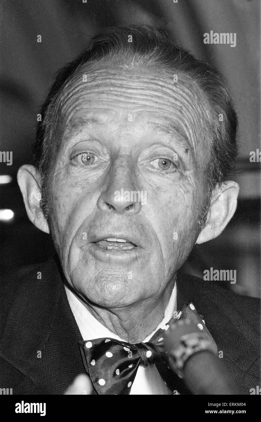 Bing Crosby, attends news press conference, London Palladium, London, 12th September 1977. Stock Photo