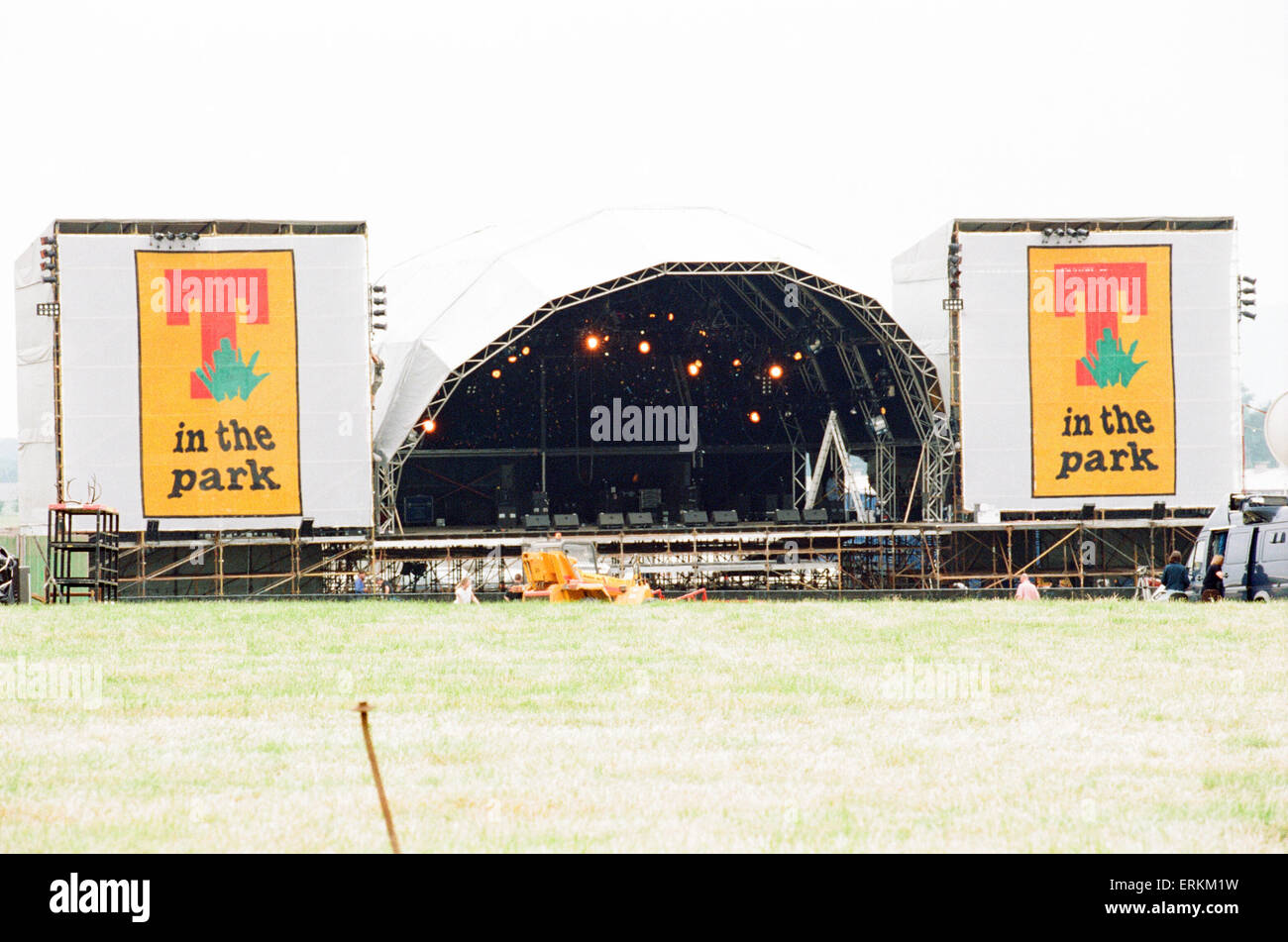 T in the Park Music Festival, Balado, Kinross-shire, Scotland, 11h July 1997. Preview. Stock Photo