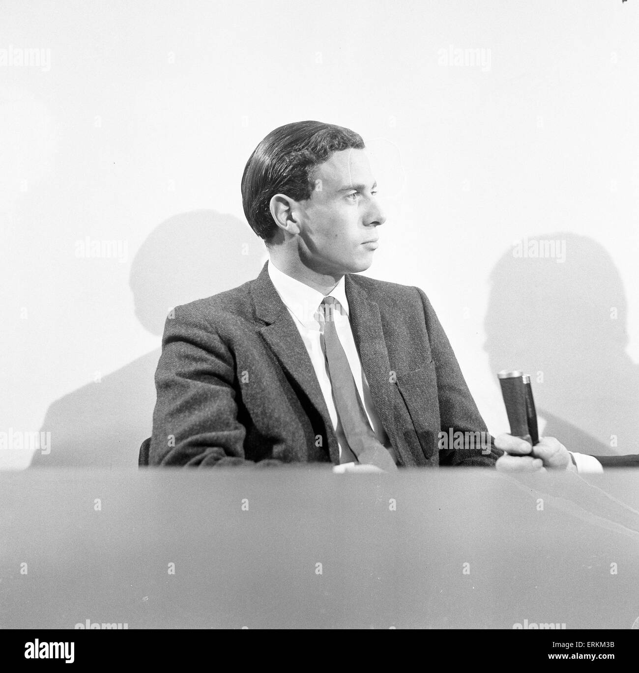Jim Clark, British Formula One racing driver from Scotland, pictured at news press conference, 9th September 1963. Jim Clark won two World Championships, in 1963 and 1965. Stock Photo