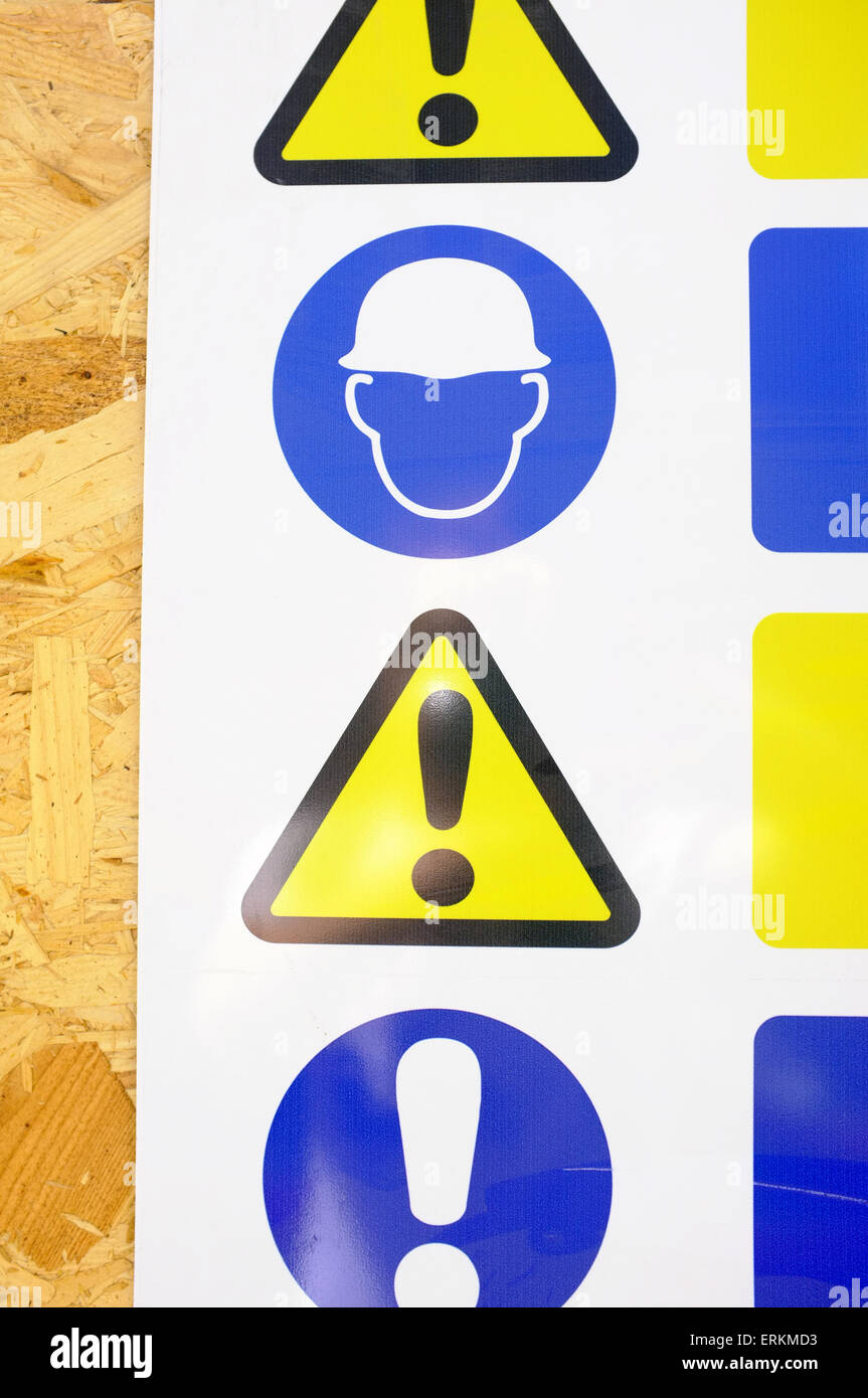 A safety warning sign on the outside of a construction site in Bristol ...