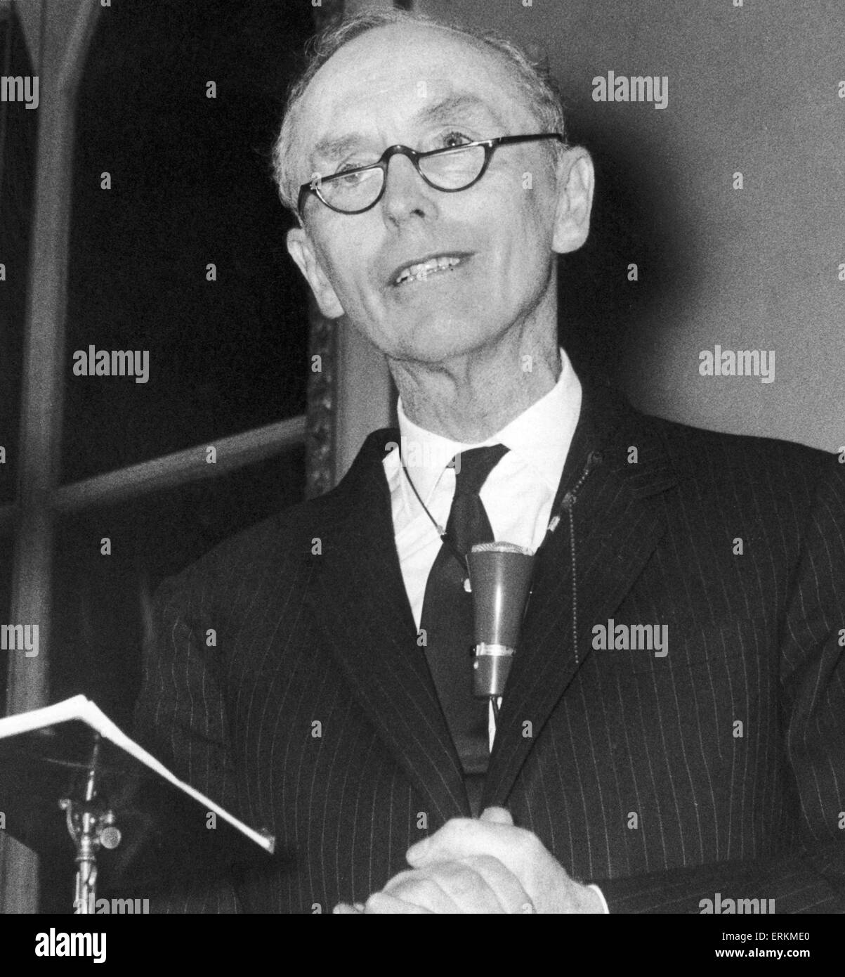 Tory party leader Sir Alec Douglas Home seen here speaking at a Conservative party meeting at Hampstead Town Hall. 3rd February 1965 Stock Photo