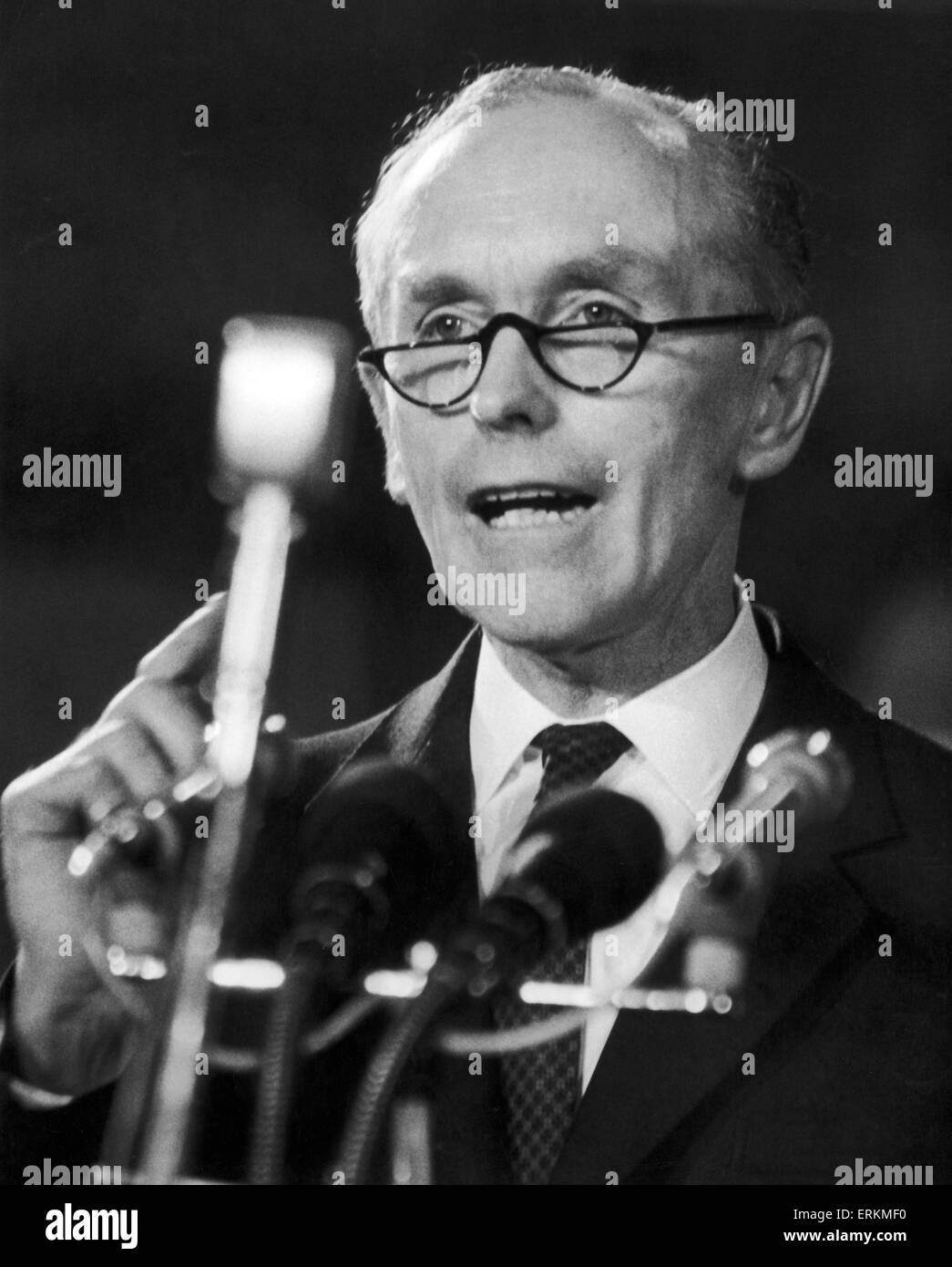 Prime Minister Sir Alec Douglas Home speaking at Bury, Lancashire. 3rd February 1964 Stock Photo