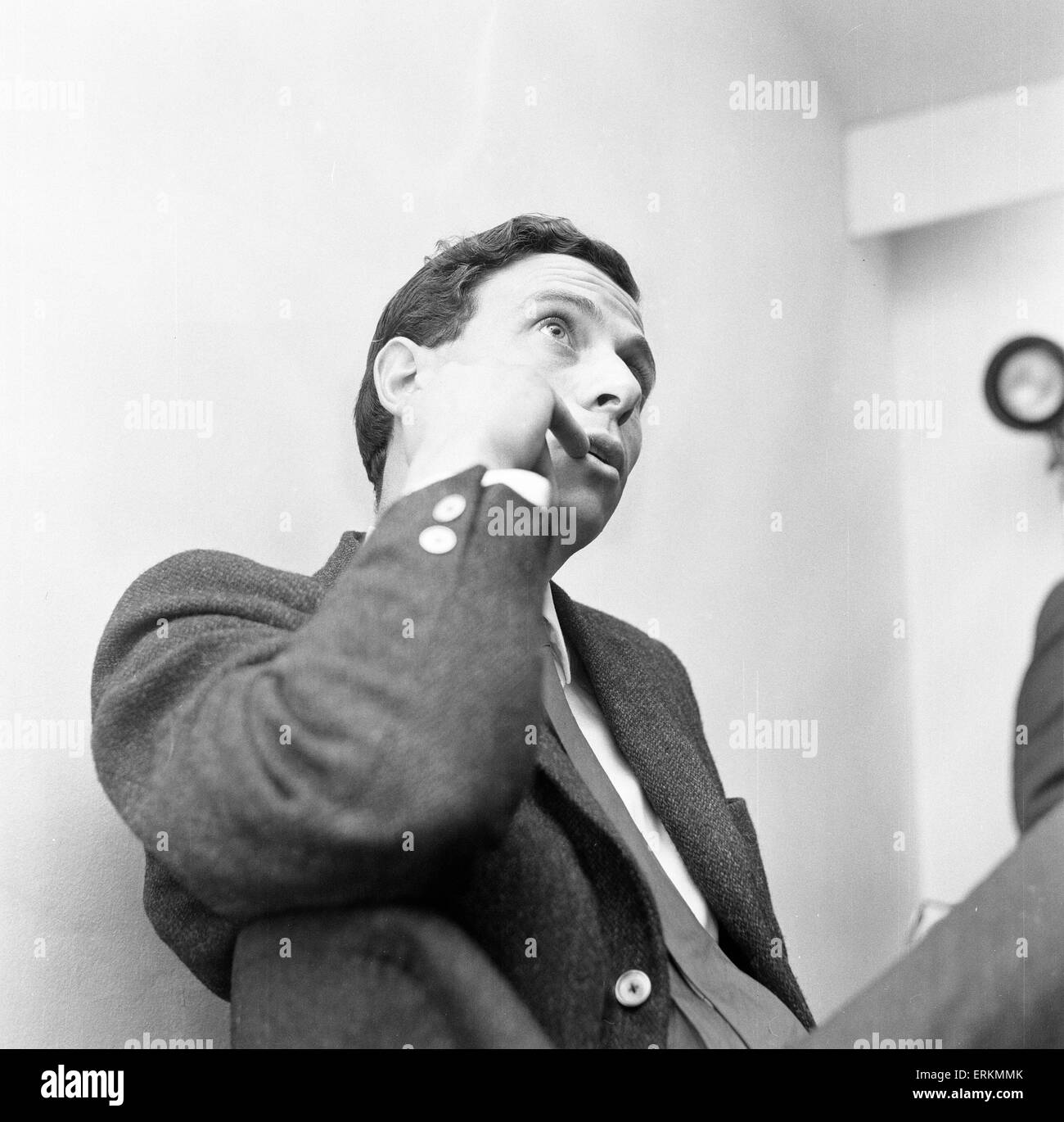 Jim Clark, British Formula One racing driver from Scotland, pictured at news press conference, 9th September 1963. Jim Clark won two World Championships, in 1963 and 1965. Stock Photo