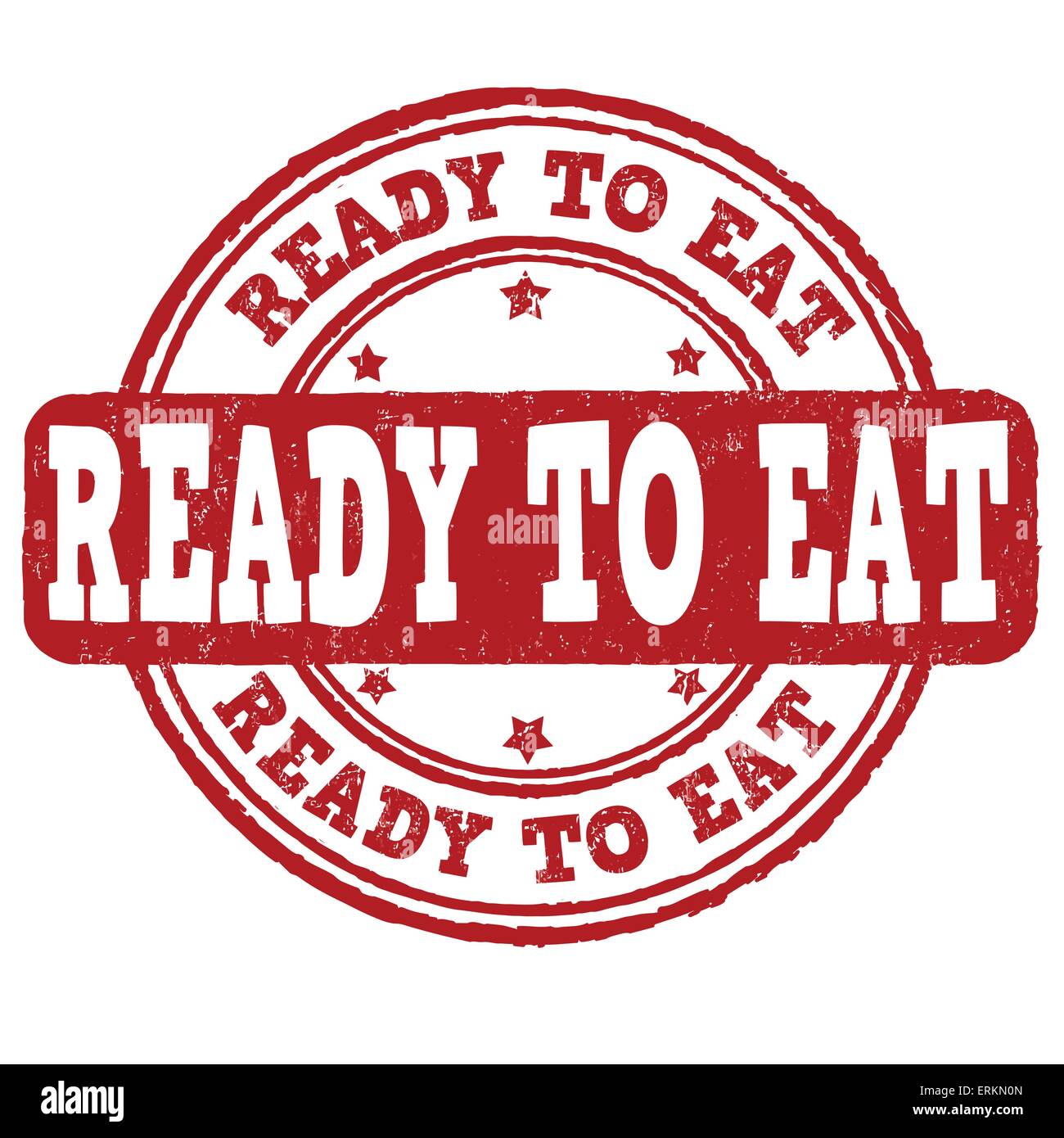Ready to eat grunge rubber stamp on white, vector illustration Stock Vector