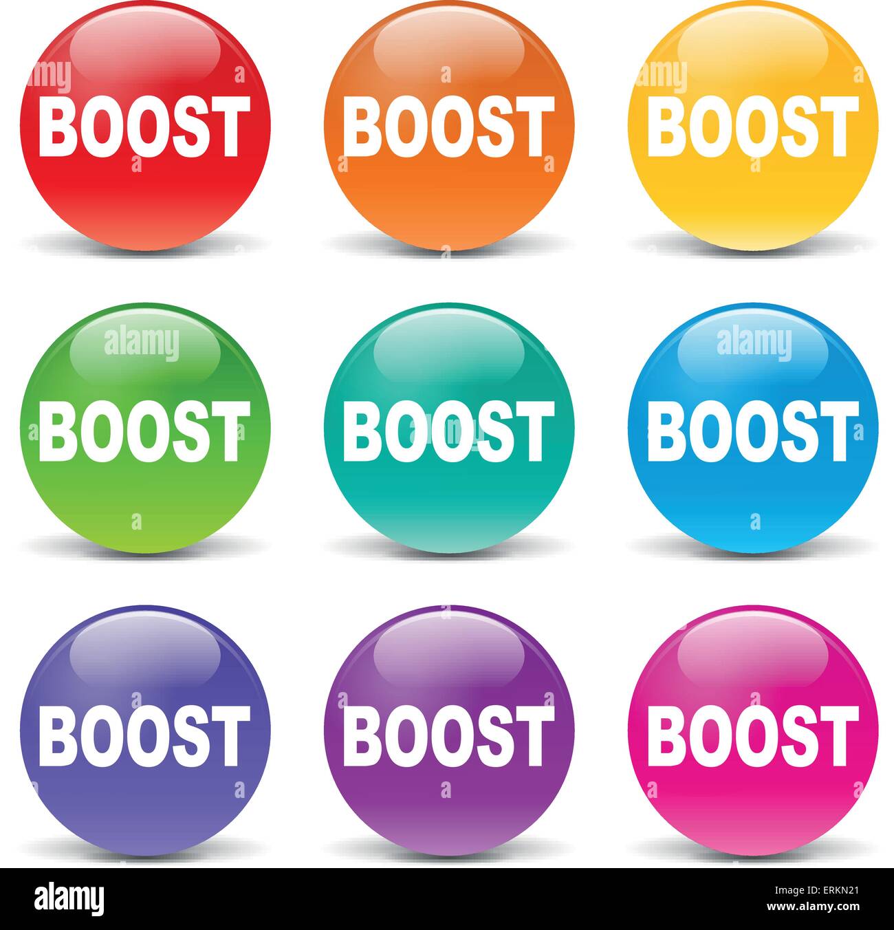 Vector illustration of boost set icons on white background Stock Vector