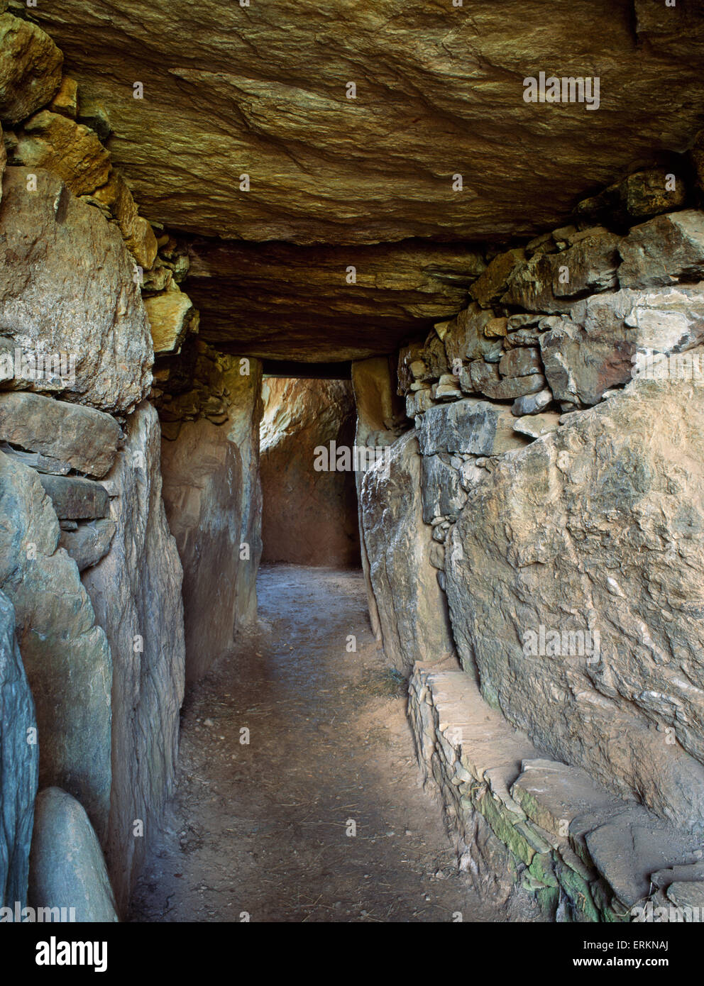 Entrance passage leading to the burial chamber of Bryn Celli Ddu