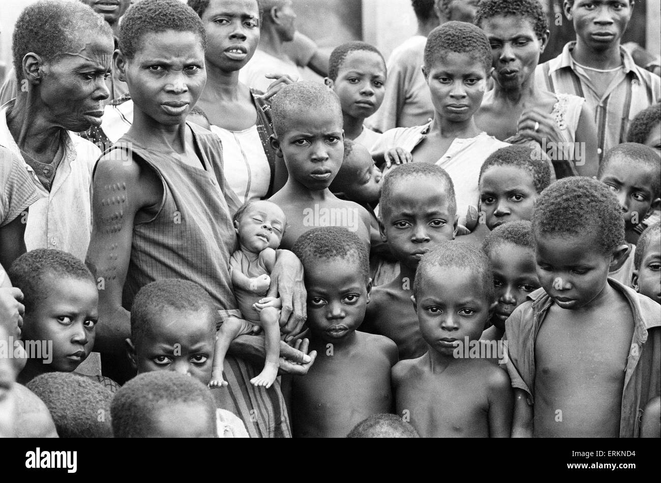 Casualties of Nigerian Civil War, also known as the Nigerian Biafran War. July 1968. Stock Photo