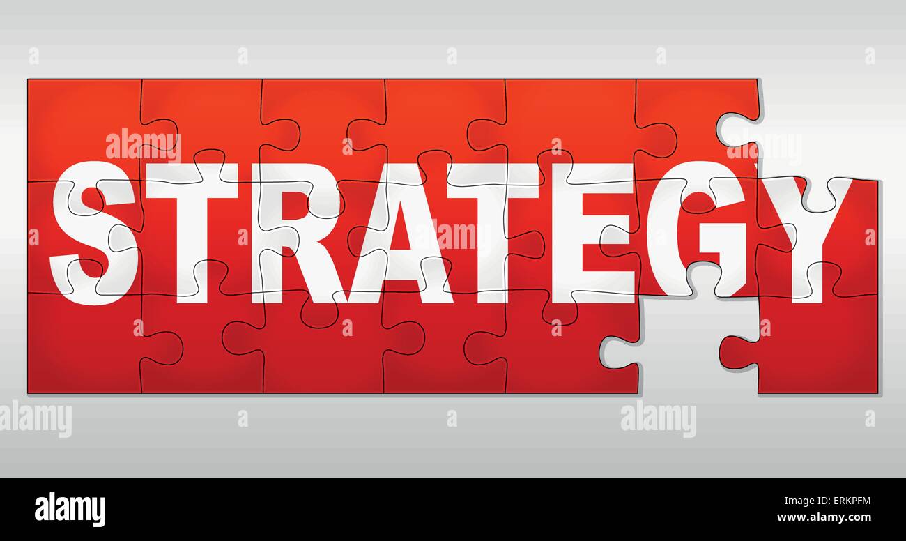 Vector illustration of strategy puzzle concept background Stock Vector