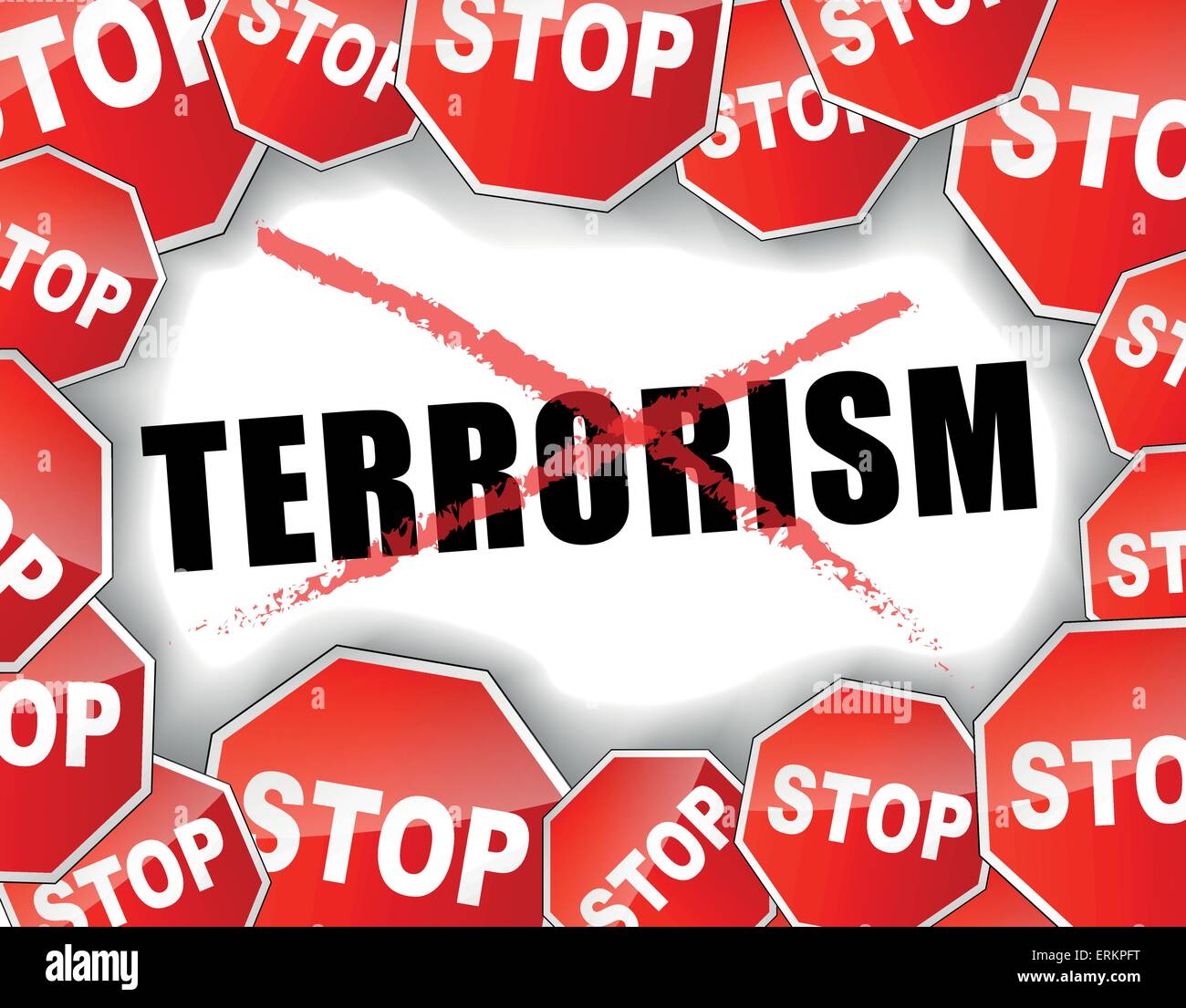 Vector illustration of stop terrorism background concept Stock Vector