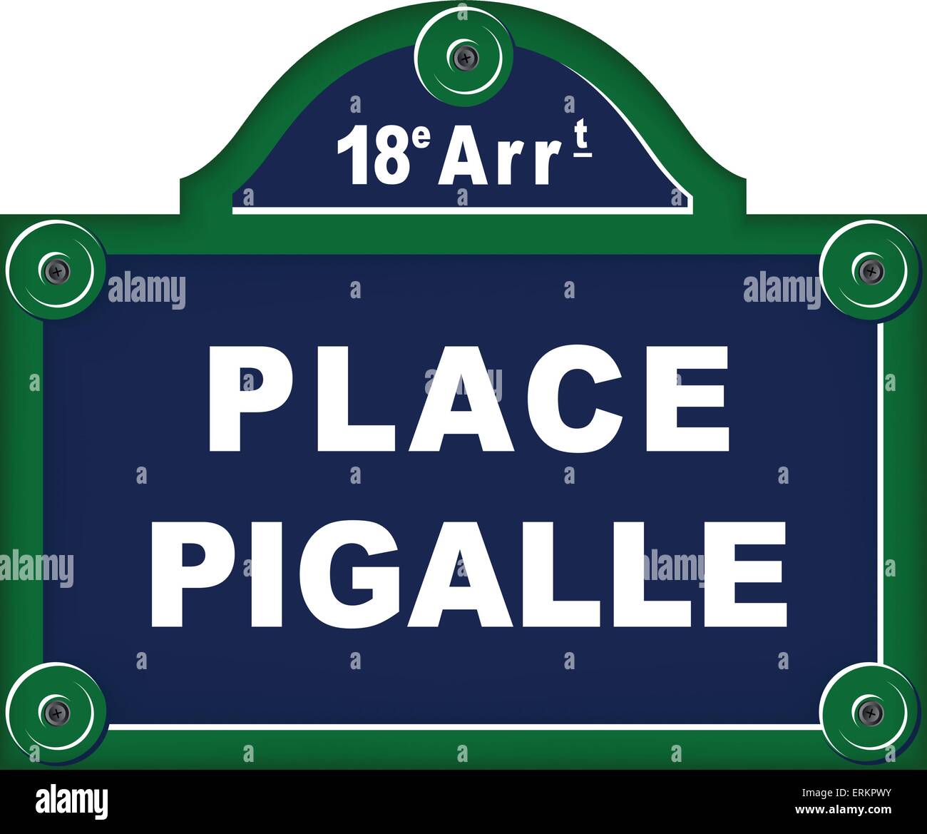 vector illustration of place pigalle sign on white background Stock Vector