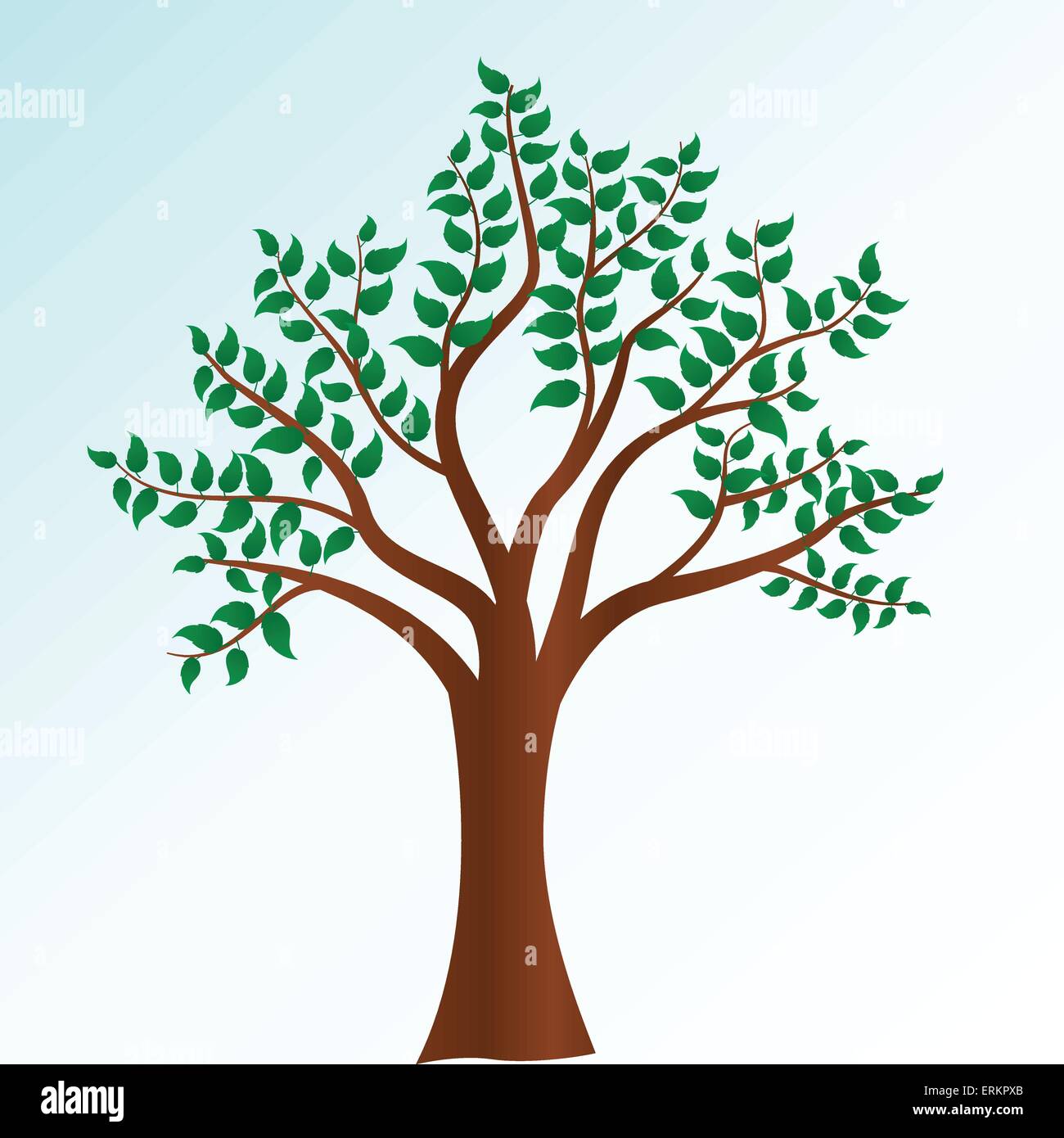 Vector illustration of tree on sky background Stock Vector