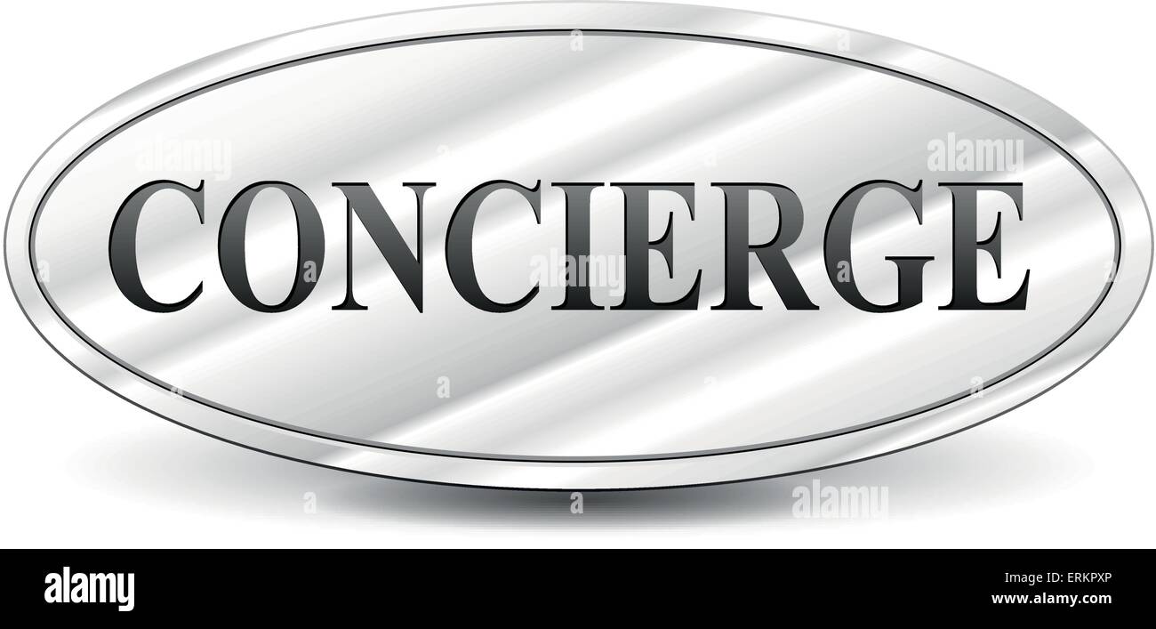 Vector illustration of concierge sign on white background Stock Vector ...