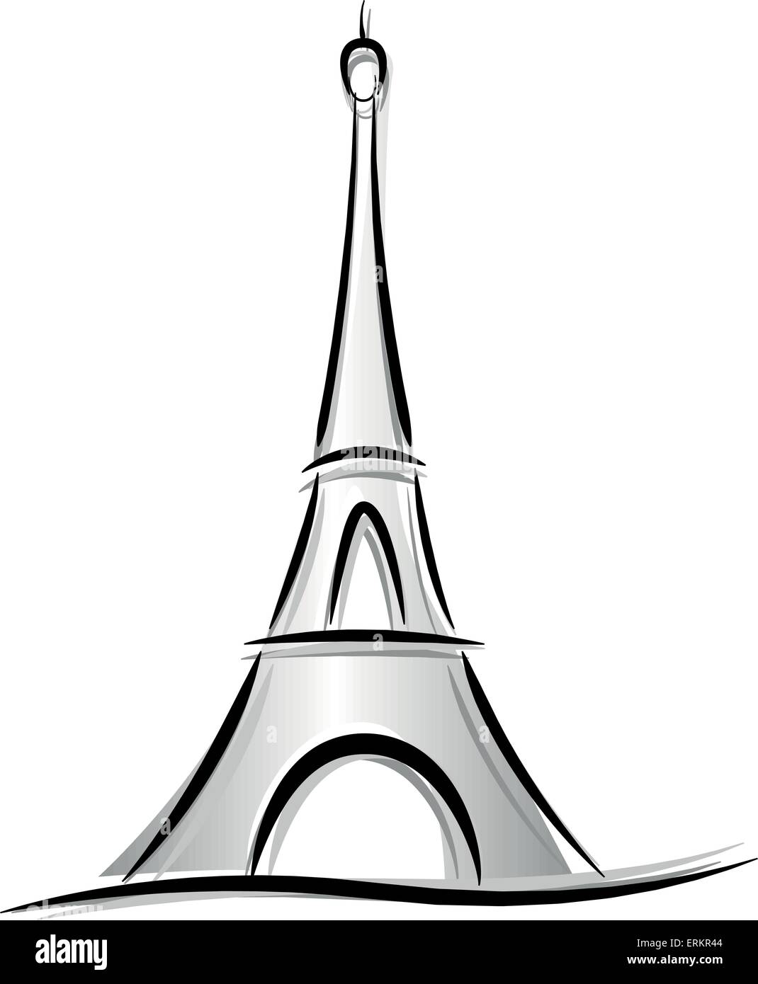 Vector Drawing Of Eiffel Tower On White Background Stock Vector Image Art Alamy