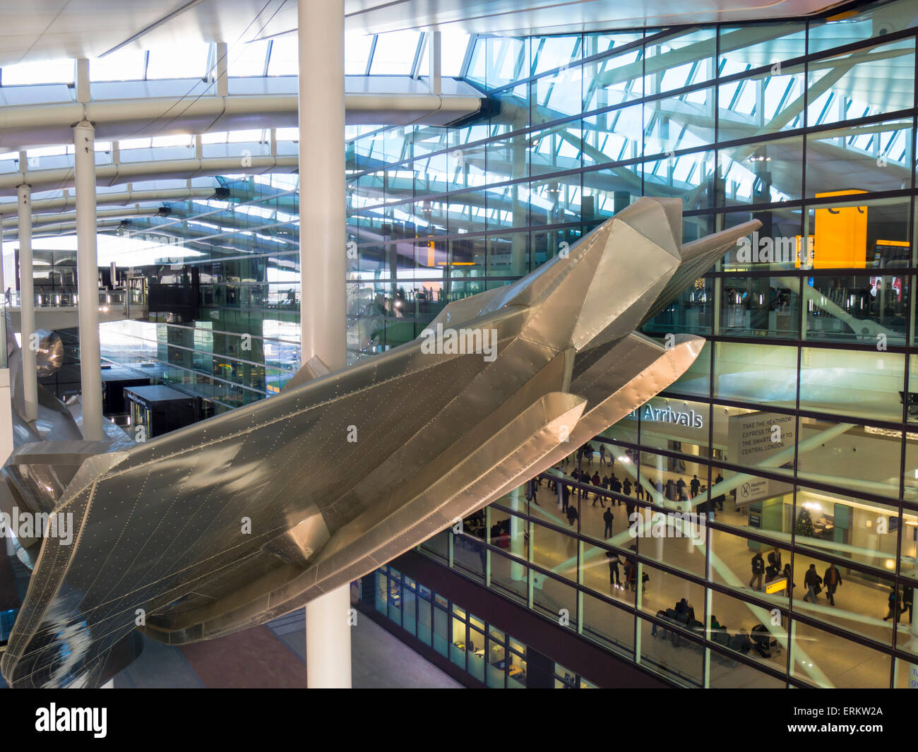 Slipstream sculpture by Richard Wilson, Terminal 2, Heathrow Airport, Heathrow, Greater London, England, United Kingdom, Europe Stock Photo