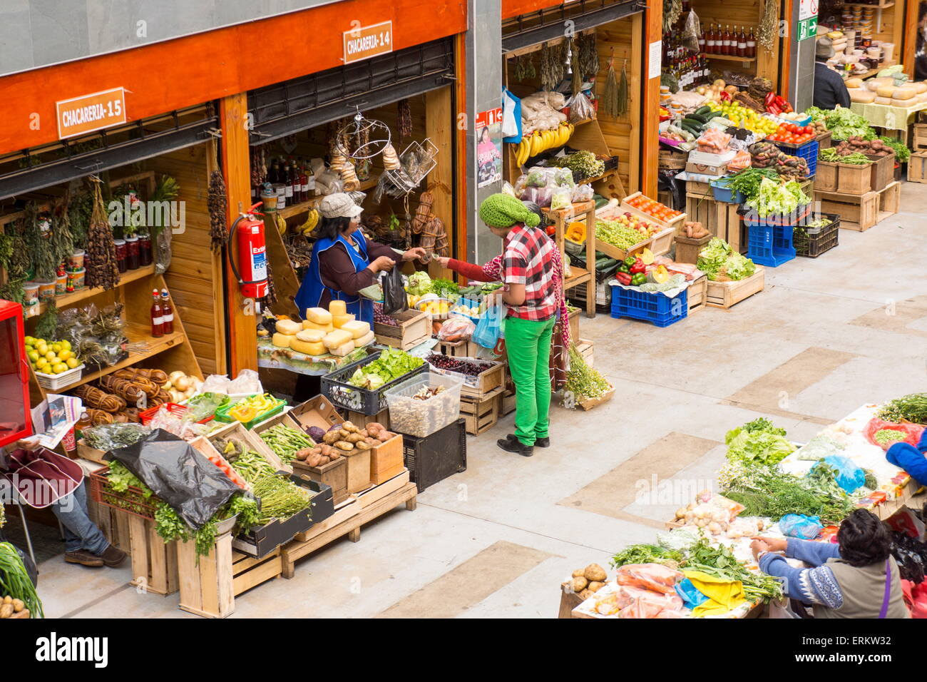Fresh produce market, Ancud, Island of Chiloe, Chile, South America Stock Photo
