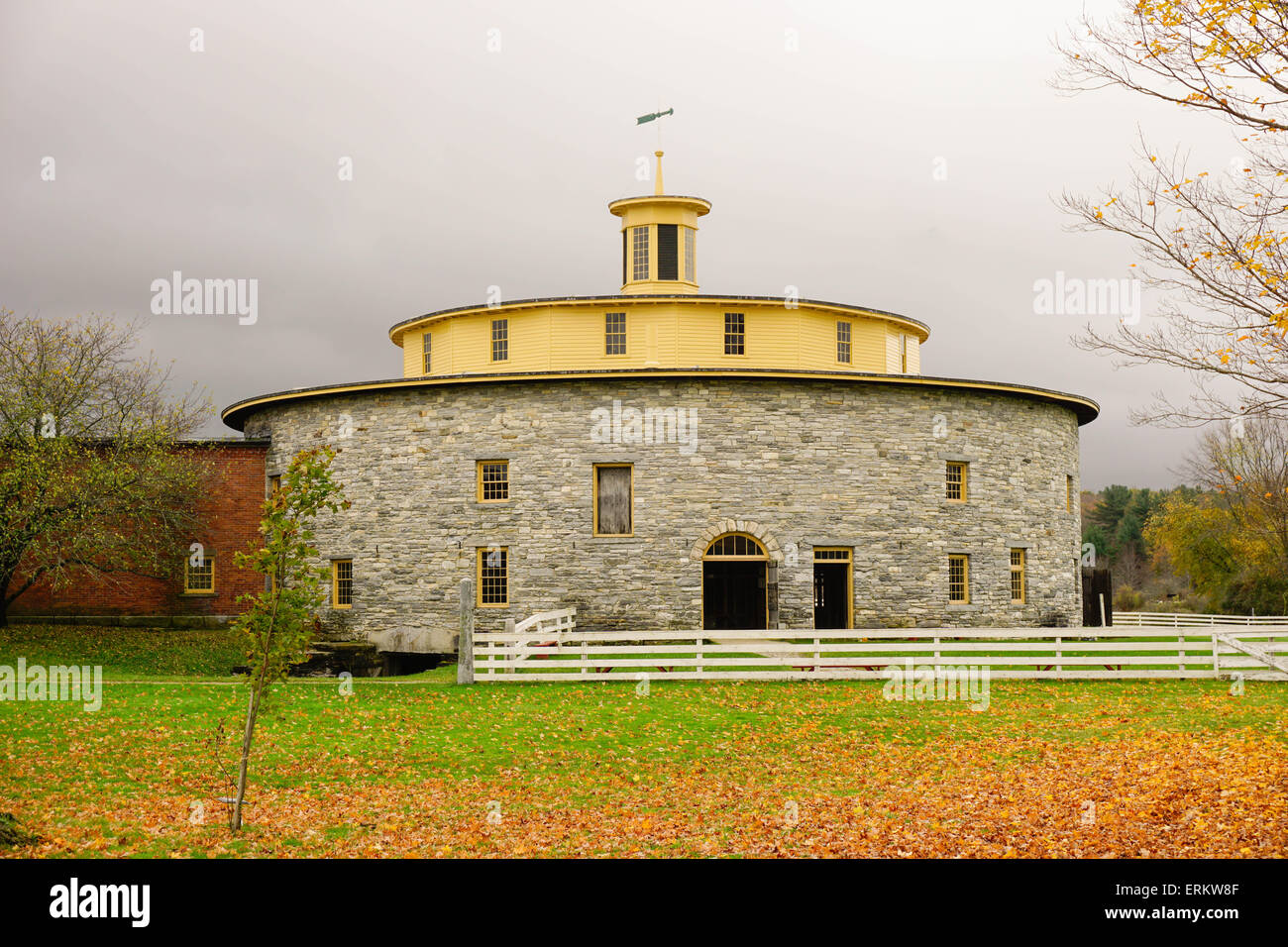 Round barn, Hancock Shaker Village, Pittsfield, The Berkshires,  Massachusetts, New England, United States of America Stock Photo - Alamy