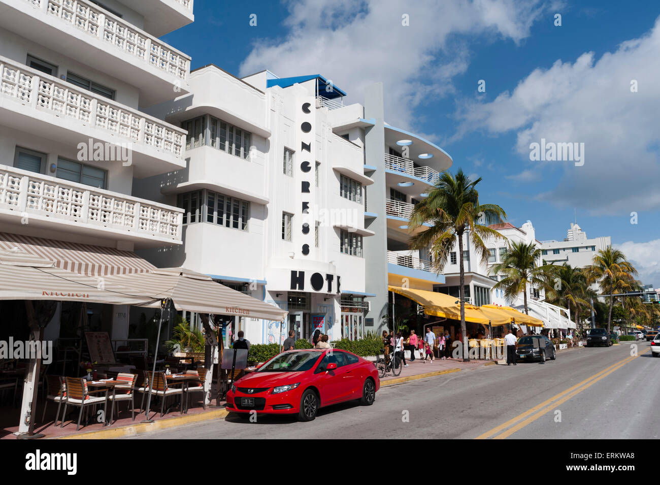 Ocean Drive, South Beach, Miami Beach, Florida, United States of America, North America Stock Photo