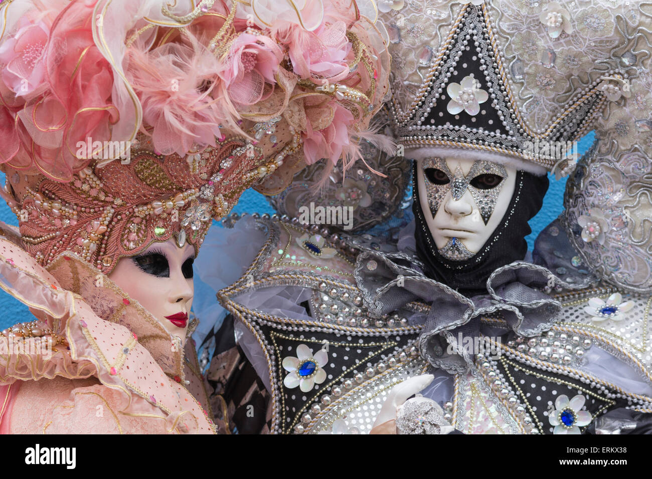 Masks and costumes, Carnival, Venice, Veneto, Italy, Europe Stock Photo