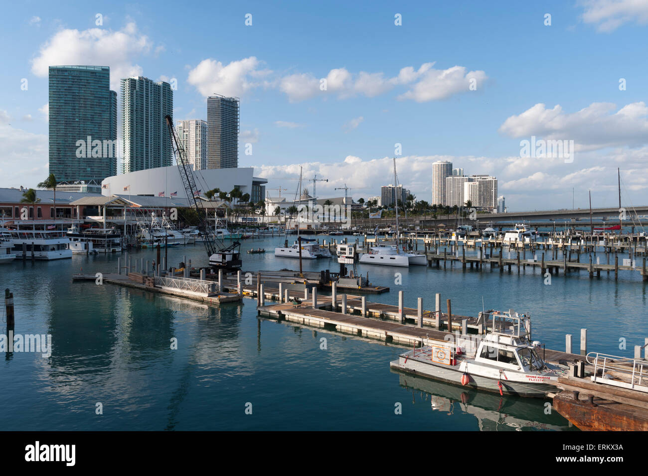 Bayside Marina, Downtown, Miami, Florida, United States of America, North America Stock Photo