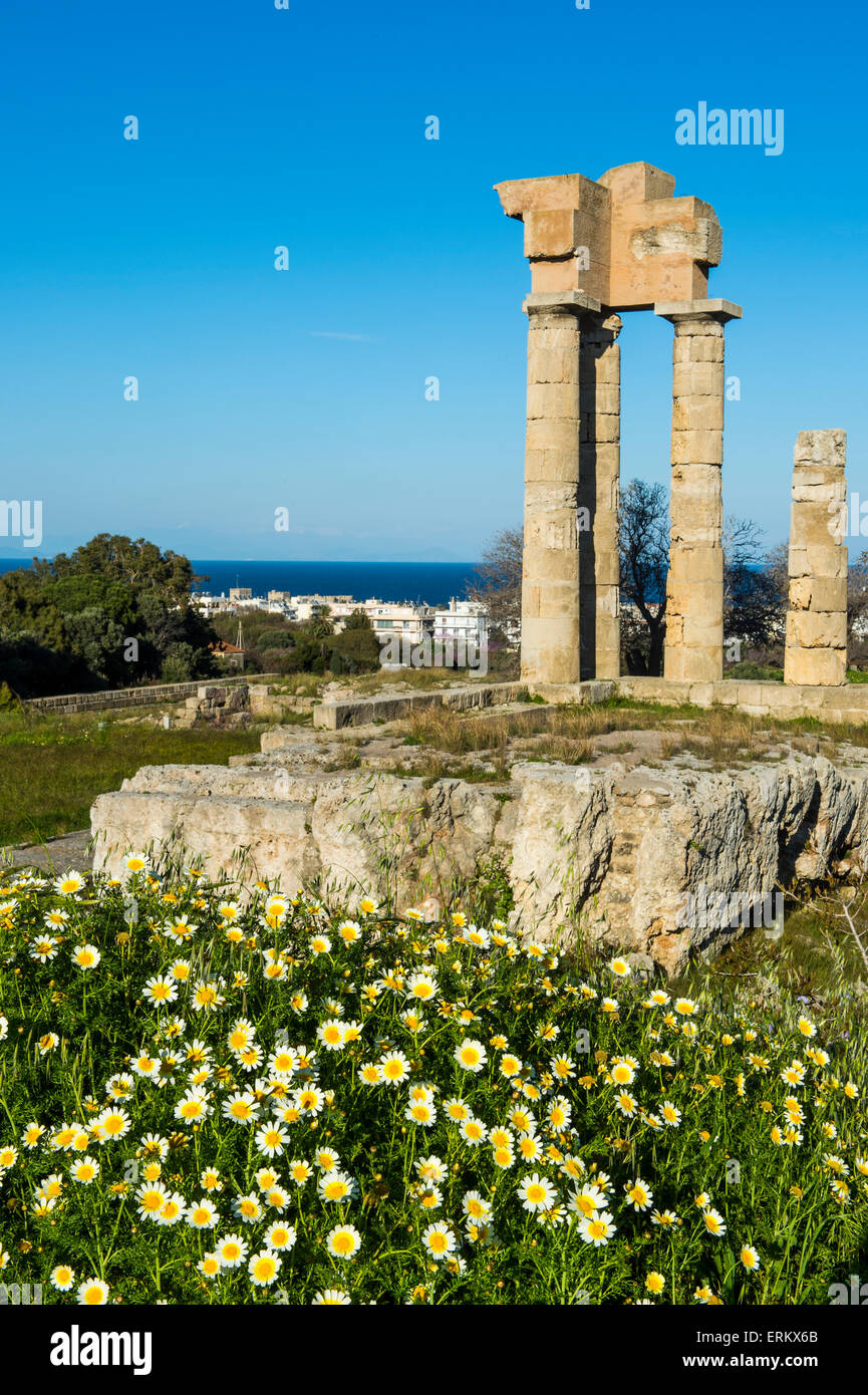 Temple of Apollo at the Acropolis, Rhodes, Dodecanese, Greek Islands ...