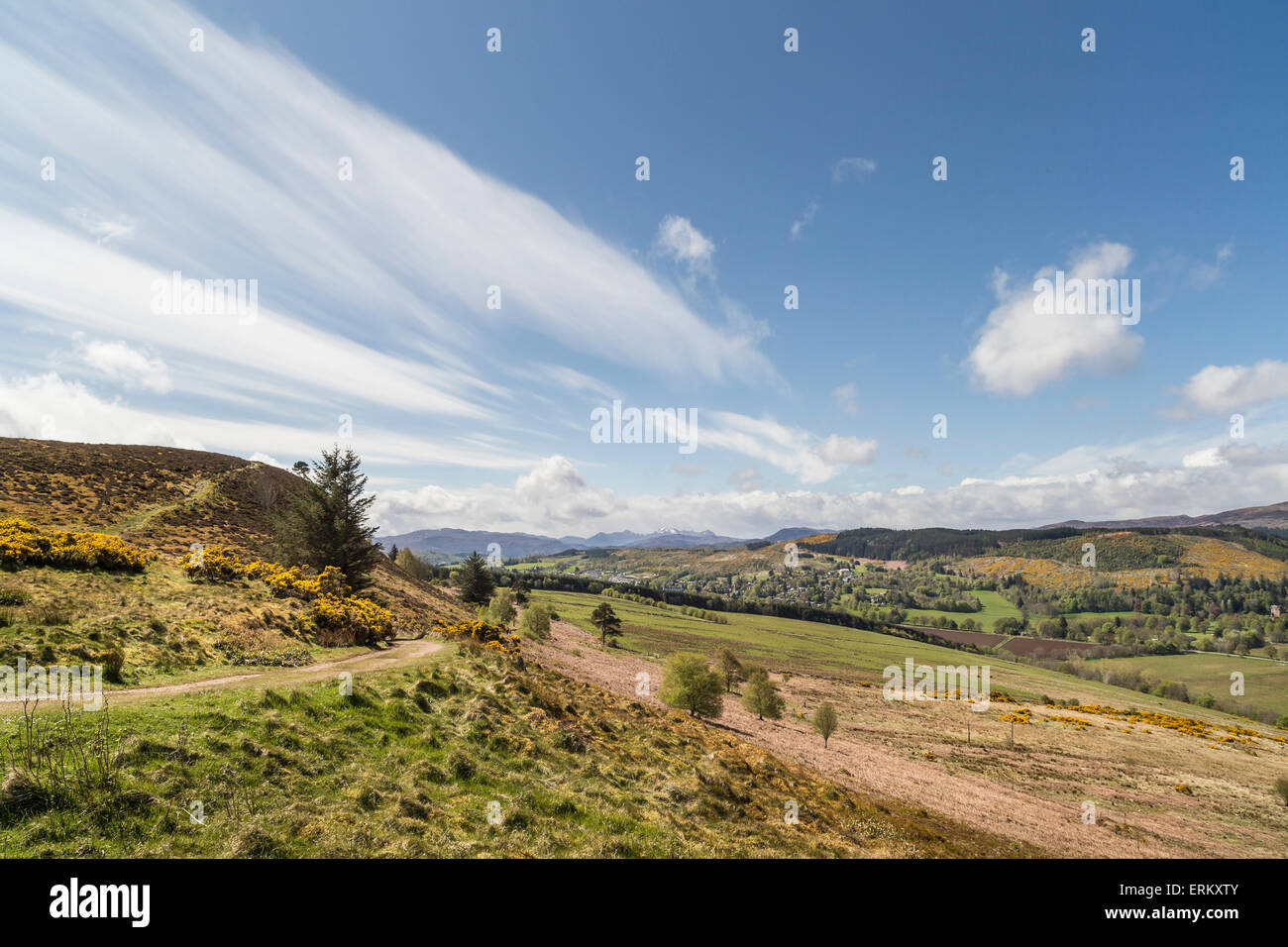 View from Knockfarrel hill near Strathpeffer in Scotland. Stock Photo