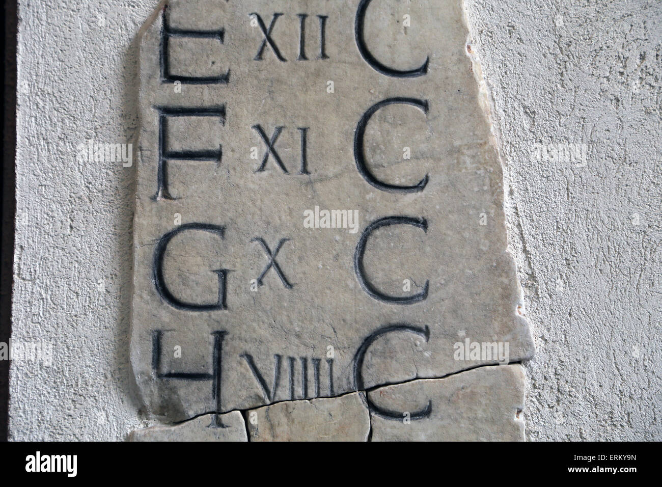 Detail of a Fasti Praenestini calendar. 20-23 AD. Rome. Italy. Stock Photo