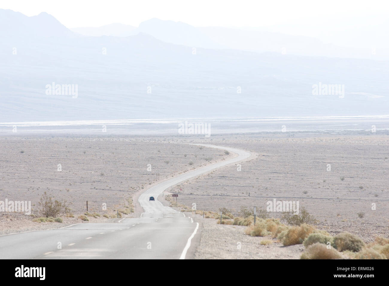 Road heading into lowest North America elevation, Death Valley