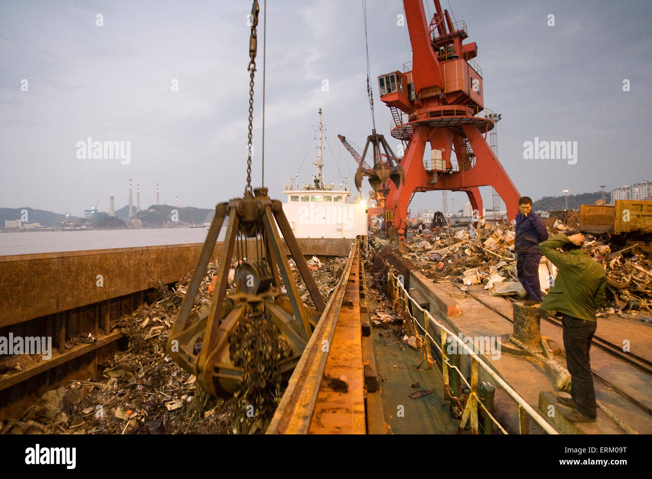 Scrap shipped to China Stock Photo