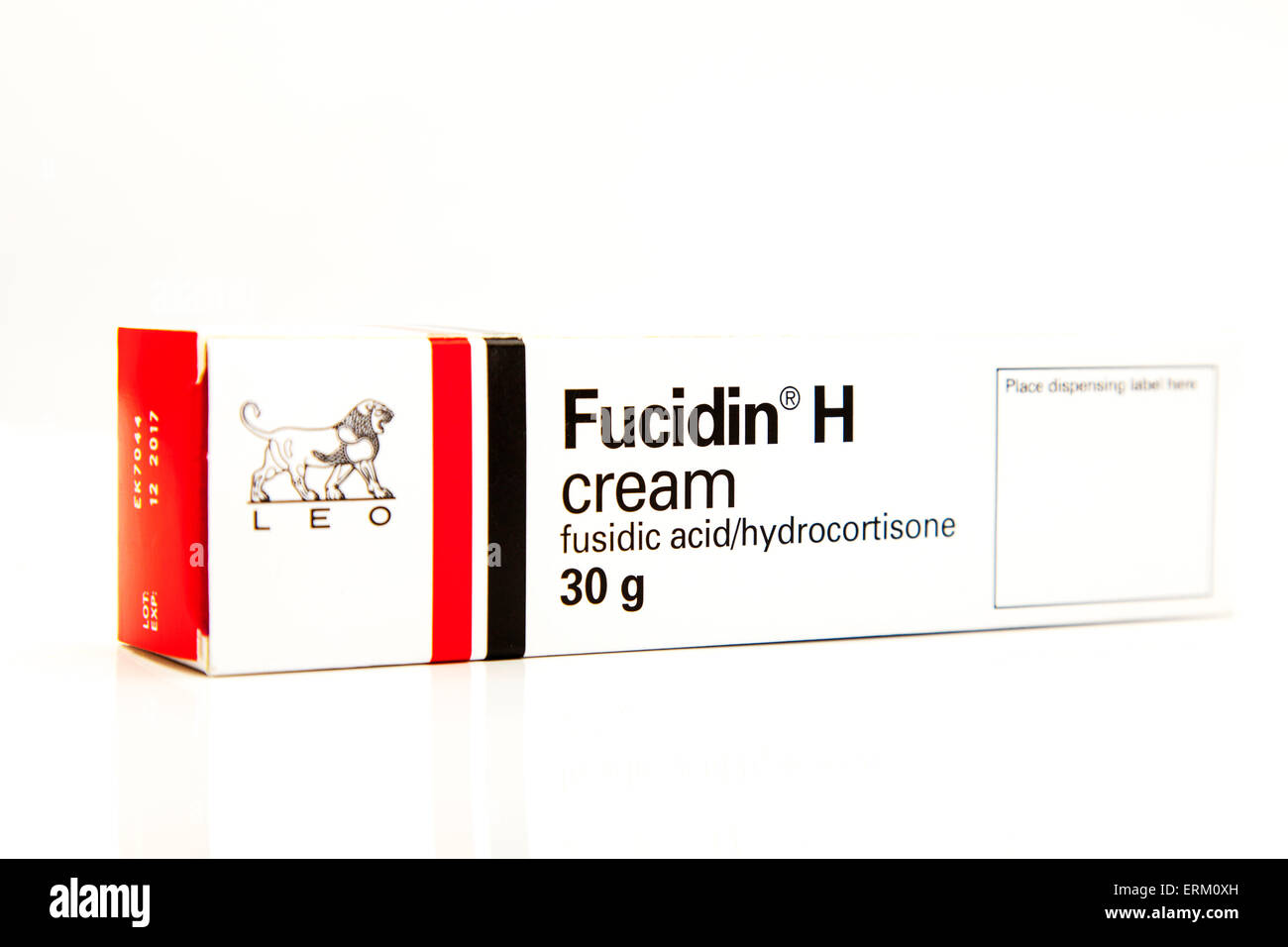 Fucidin H cream skin fusidic acid acne remedy hydrocortisone anti  inflammatory isolated cutout cut out white background copy Stock Photo -  Alamy