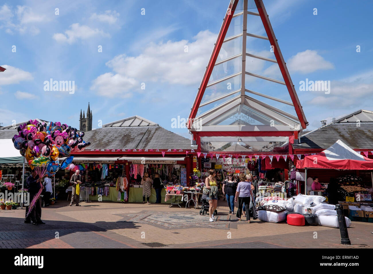 Chorley Market entrance in the town centre. Chorley, Lancashire, UK
