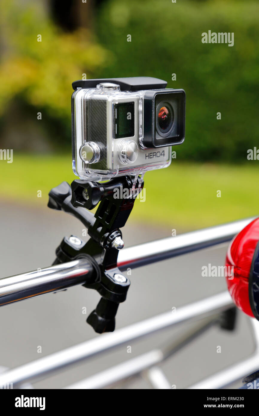 Go Pro Hero 4 Camera Mounted On The Luggage Rack Of A Morgan Sports Stock Photo Alamy