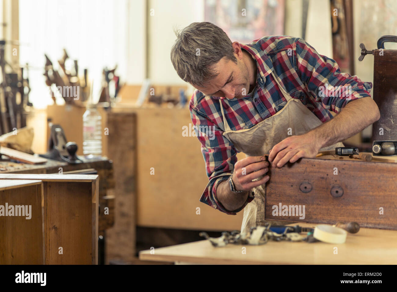 Antique furniture restorer Stock Photo Alamy
