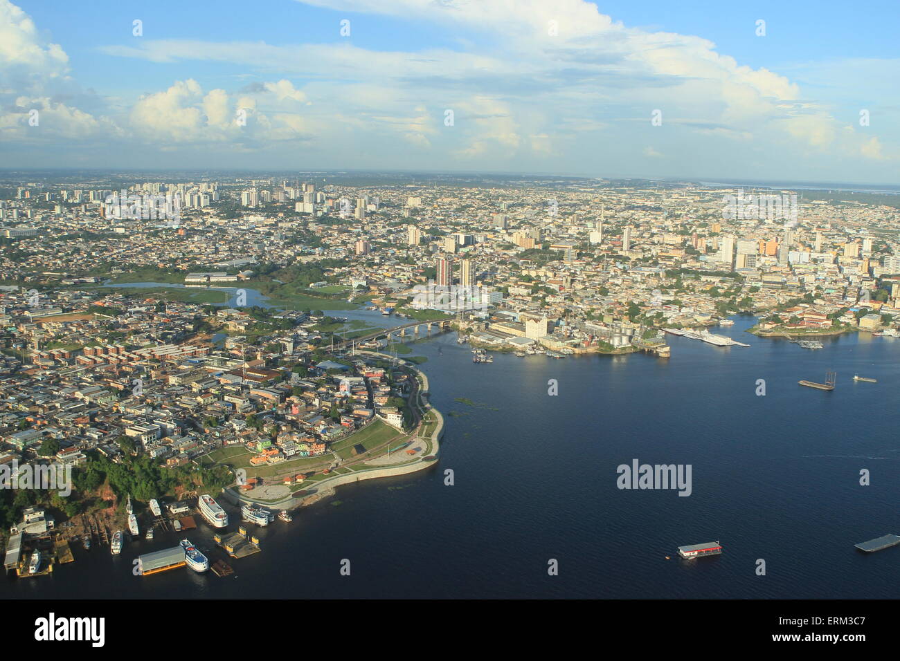 City of Manaus, Amazonas state capital and the main financial center, corporate and economic development of northern Brazil. Stock Photo