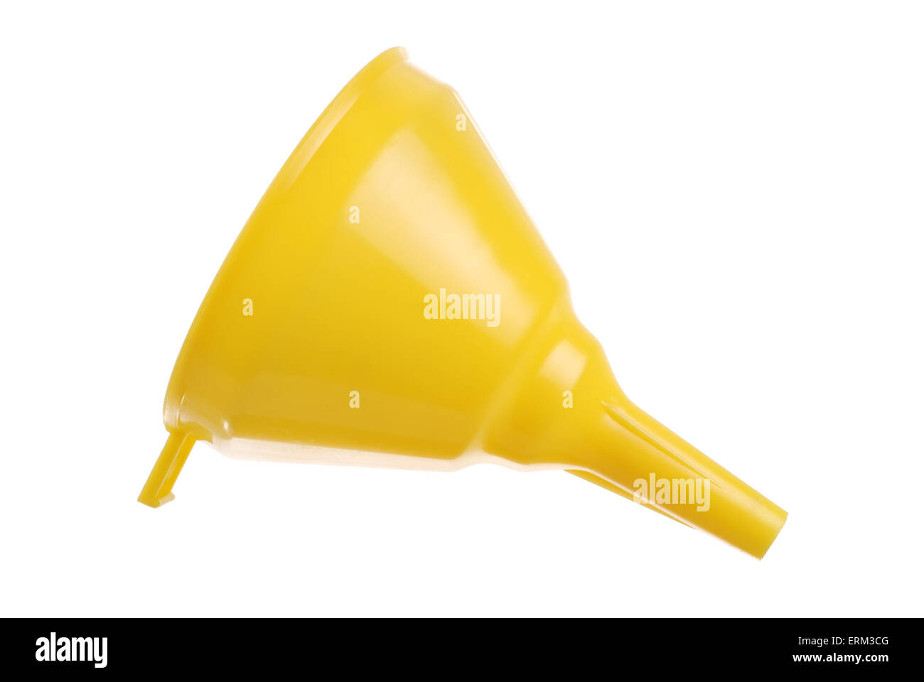 yellow plastic funnel isolated on white Stock Photo Alamy